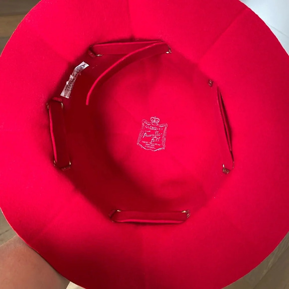 Vintage Red With Gold Accents 100% Wool Hat US Made Union Made - Picture 10 of 10